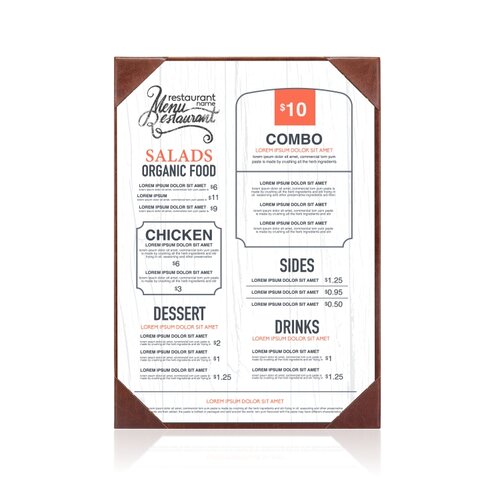 Menumap / Menukaart Mappen - 1x A5 - Donkerbruin