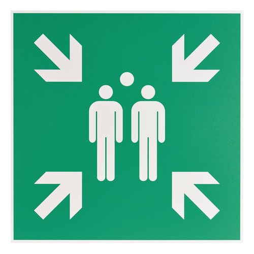 Verzamelplaats Bord (E007) / Evacuatiebord - Aluminium - 40 x 40 cm