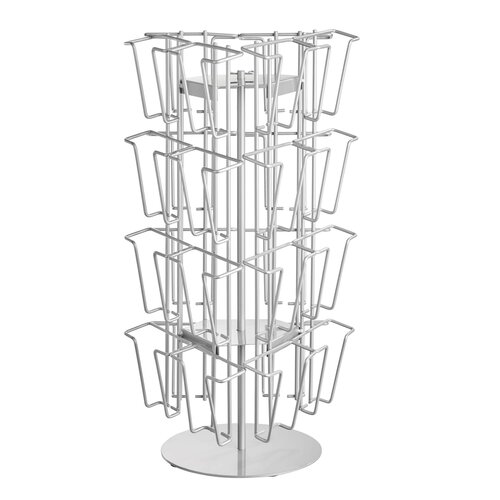 Draaibare Brochurehouder / Kaartstandaard / Folderhouder - Staaldraad Tafelstandaard - 24 x A6 - Type: Steel-721 