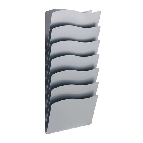 Zilveren Brochurehouder / Folderhouder - Wand 7 x A4