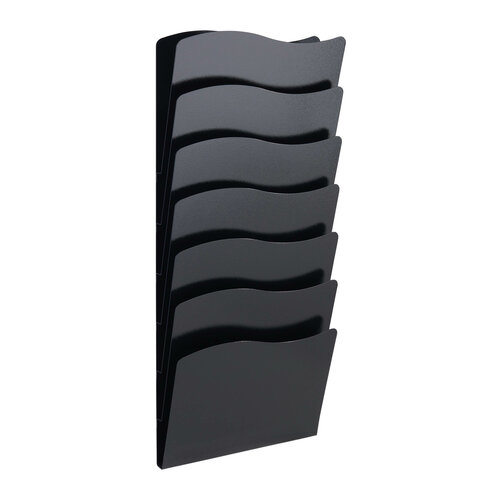 Zwarte Brochurehouder / Folderhouder - Wand 7 x A4