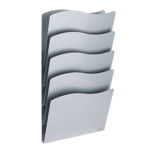 Zilveren Brochurehouder / Folderhouder - Wand 5 x A4