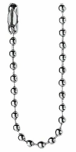 RESTANT - 100 stuks - 30cm Kogelketting met sluiting / kogeldiameter 3,2mm - Chroom
