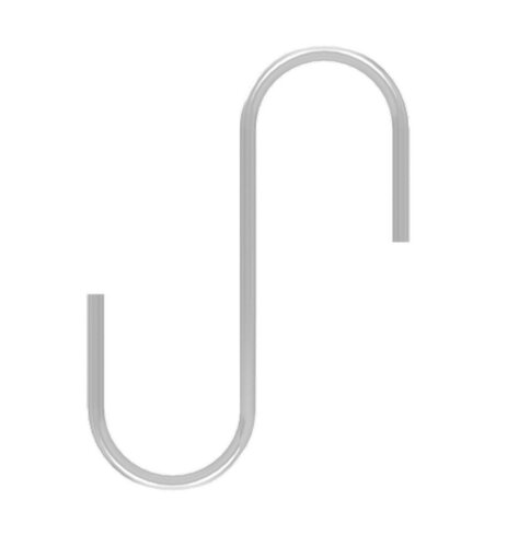 100 stuks - S-Haak - Aluminium - Zilver - 6,5cm - type SH-4