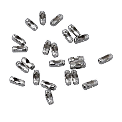 100 stuks - Sluiting voor kogelketting / Verbindingsbusje Kogelketting - 2,4 mm - Chroom