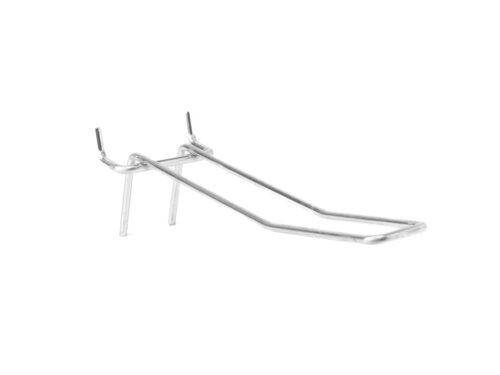 Perfowand Blisterhaak - 15 cm - Dubbel met Draadbrug - Metalen Gaatjeswand Displayhaak - type: PH25-15D