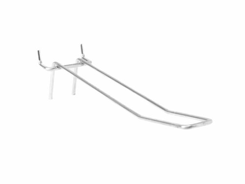 Perfowand Blisterhaak - 20 cm - Dubbel met Draadbrug - Metalen Gaatjeswand Displayhaak - type: PH25-20D