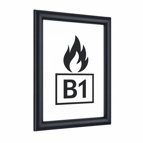 A4 - Brandwerende Aluminium Kliklijst - 25 mm - Zwart (Snap Frame / Posterlijst)