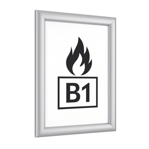 A4 - Brandwerende Aluminium Kliklijst - 25 mm - Zilver (Snap Frame / Posterlijst)