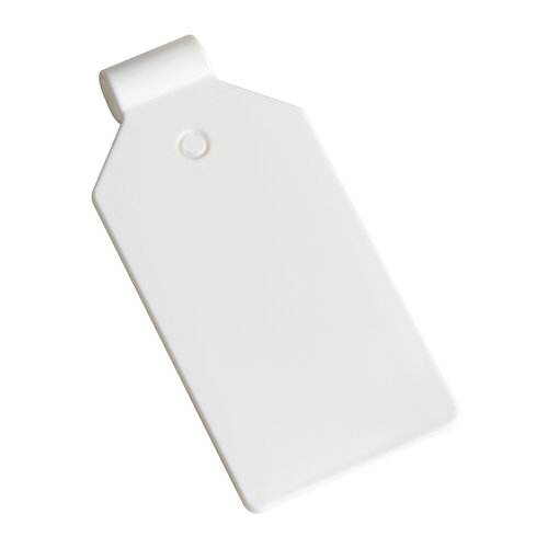 100 stuks - Witte Prijslabel / Scanvaantje / Pendelclip / Prijskaarthouder - 25 x 38 mm - type: PCL-38W (Wide-6)