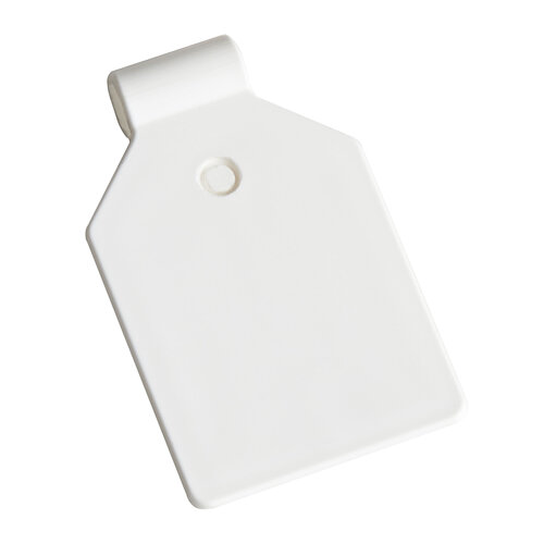 100 stuks - Witte Prijslabel / Scanvaantje / Pendelclip / Prijskaarthouder - 25 x 25 mm - type: PCL-25W (Wide-6)