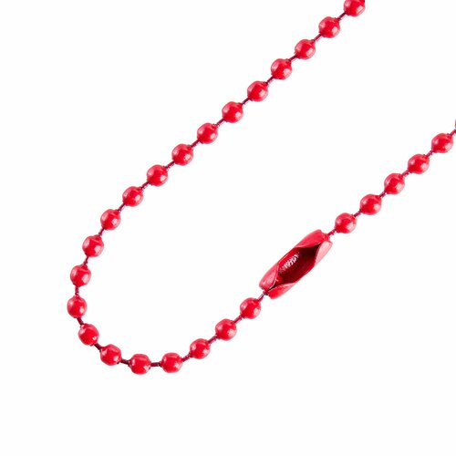 100 stuks  - Kogelketting met sluiting - 10 cm - Kogeldiameter 2,4 mm - Rood