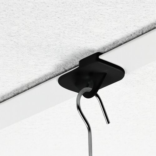 Houder voor Systeemplafond / Plafond Ophanghaak / Zwarte Plafondhaak - type PH-26