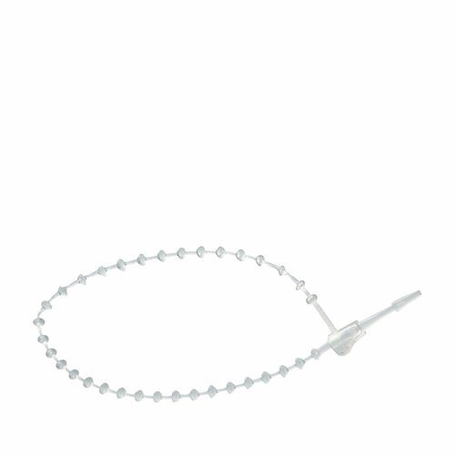 1000 stuks  - 125mm Folderkoord met Bolletjes / Labelhanger - Kunststof Transparant