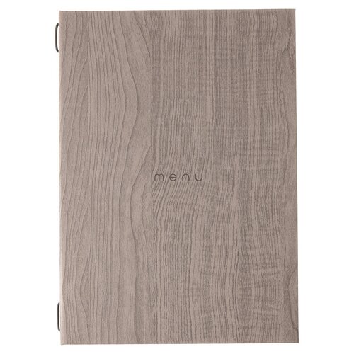 A4 Menumap met insteekhoezen (uitbreidbaar van 4 tot 8 menukaarten) - Type: Luxury "MENU" Oak A4 