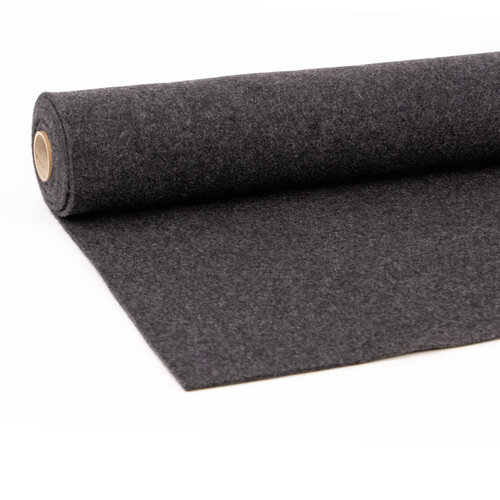 Wolvilt  voor Auto- en Camperbekleding - Antraciet - Breedte: 2 meter - Dikte: 3 mm