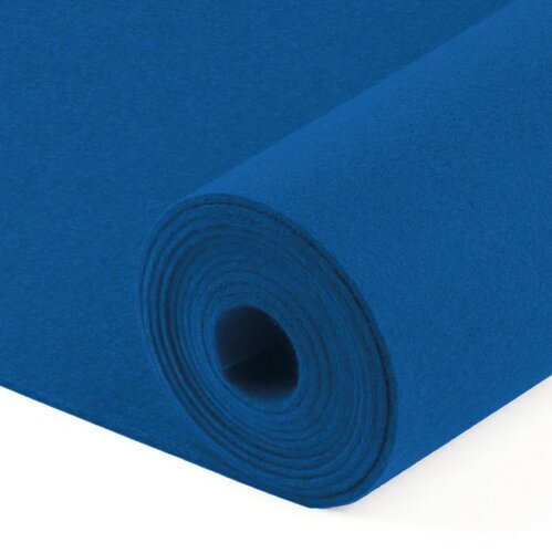 Blauw Wolvilt - Breedte: 1,8 meter - Dikte: 3 mm 