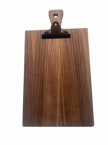 Restant: 20 stuks - A4 - Houten Klembord met Handvat en Klem "Used look - Roestig" - Walnoot (geolied)