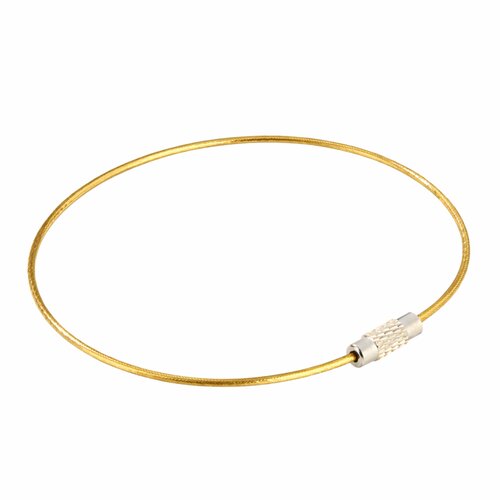 100 stuks - 220mm - Staaldraad Labelhanger - Kabelsluitring met Schroefsluiting - Goud