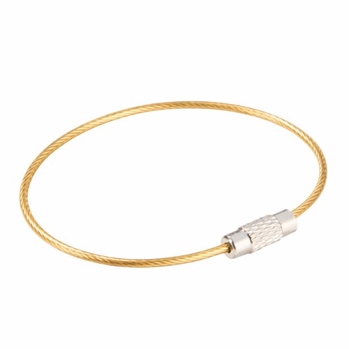 100 stuks - 150mm - Staaldraad Labelhanger - Kabelsluitring met Schroefsluiting - Goud