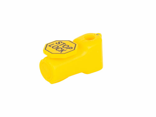 100 stuks - Anti-Diefstal Slot voor Displayhaak / Haakslot voor Dubbele Displayhaken - type: Stop-Lock-Geel