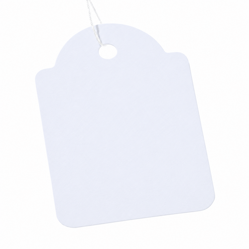 1.000 stuks - 36x53mm - Witte Kartonnen Labels met koordje / Hangetiketten 