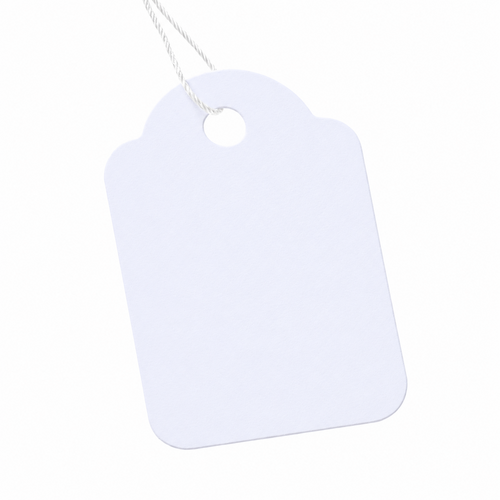 100 stuks - 24x39mm - Witte Kartonnen Labels met koordje / Hangetiketten