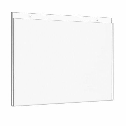 A4 Posterhouder met 2 boorgaten (U-vorm) - Liggend - Transparant Acrylglas - type UB-A4-Liggend