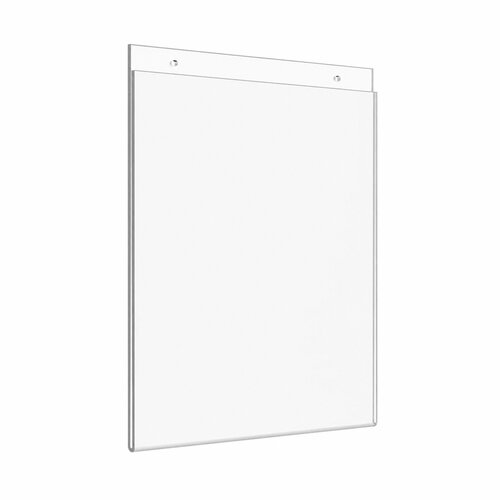 A5 Posterhouder met 2 boorgaten (U-vorm) - Staand - Transparant Acrylglas - type UB-A5-Staand